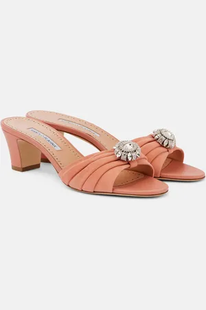 Manolo Blahnik Ansaklo 50 embellished suede mules