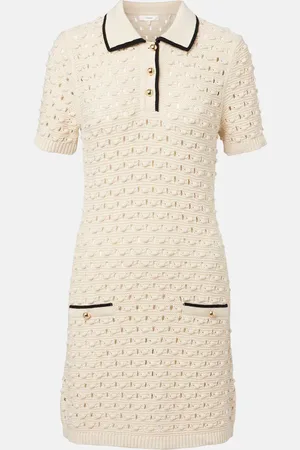 Frame Bauble pointelle cotton polo dress