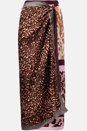 DRIES VAN NOTEN Scarfy printed silk wrap skirt