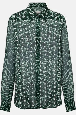 DRIES VAN NOTEN Semi-sheer zebra-print shirt
