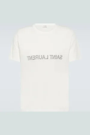 Saint Laurent Logo cotton jersey T-shirt