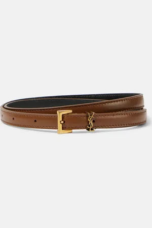 Saint Laurent Cassandre extra-slim leather belt