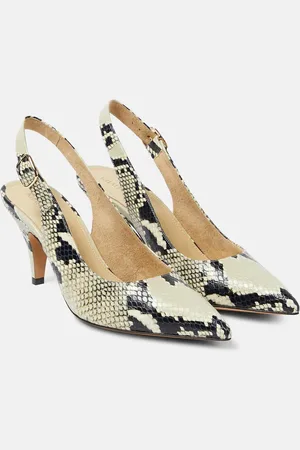Khaite River snake-effect leather slingback pumps