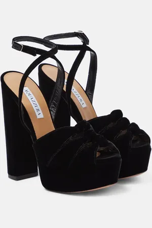 Aquazzura Mira velvet platform sandals