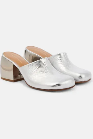 DRIES VAN NOTEN Metallic leather mules