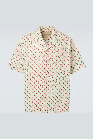 VALENTINO Printed cotton poplin bowling shirt