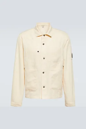 C.P. Company Single-breasted cotton and linen overshirt