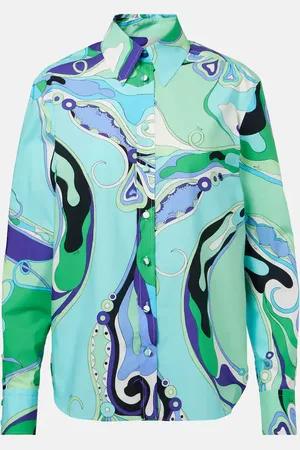 Puccini Orchidee printed cotton shirt