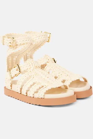 ZIMMERMANN Goldie raffia gladiator sandals