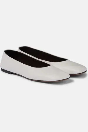 The Row Square leather ballet flats