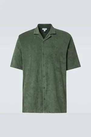 Sunspel Cotton terry bowling shirt