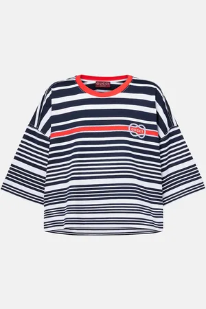 Gucci Cropped striped cotton T-shirt