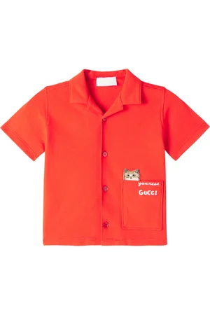 Gucci Baby embroidered cotton-blend shirt
