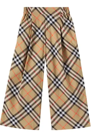 Burberry Burberry Check cotton wide-leg pants