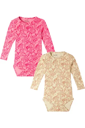 Mini Rodini Baby set of 2 leopard-print jersey bodysuits