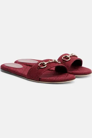 Gucci Horsebit GG canvas slides