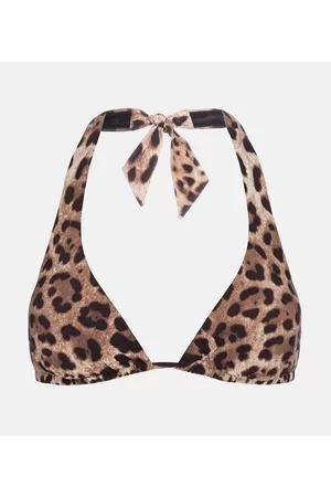 Dolce & Gabbana Leopard-print halterneck bikini top