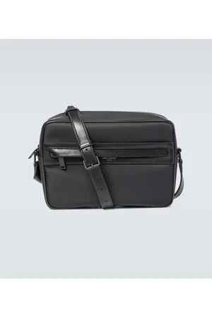 Saint Laurent Brad Soft Leather Crossbody Pouch Bag in Black for Men