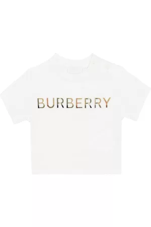 Burberry T-shirts - Baby logo cotton t-shirt