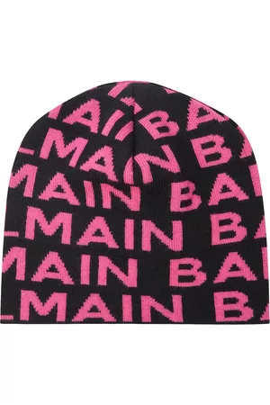Balmain Girls Beanies - Logo virgin wool beanie