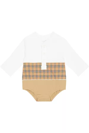 Burberry Baby checked cotton bodysuit