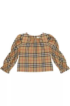 Burberry Kids Girls Tops - Vintage Check cotton-blend top
