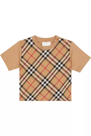 Burberry T-shirts - Baby Vintage Check cotton-blend T-shirt