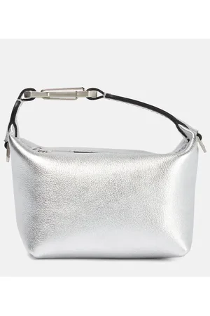 Moonbag embellished mesh pouch in silver - Eera