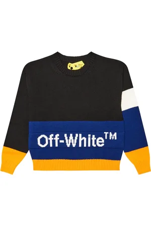 OFF-WHITE Color Block Logo Sweater Black/Yellow Men's - FW20 - US