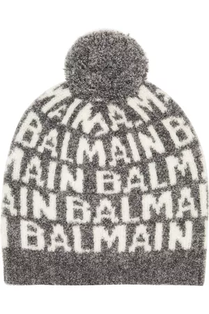 Balmain Logo pompom wool-blend beanie