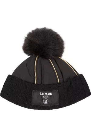 Balmain Hats - Faux fur-trimmed hat