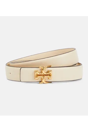 Tory Burch T Monogram Embossed Leather Belt