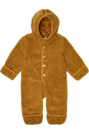 Brown Baby Zip-Up Hooded Jumpsuit