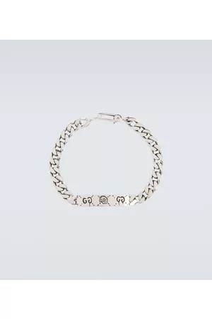 Gucci - Studded Leather and Silver-Tone Bracelet - Men - Black Gucci