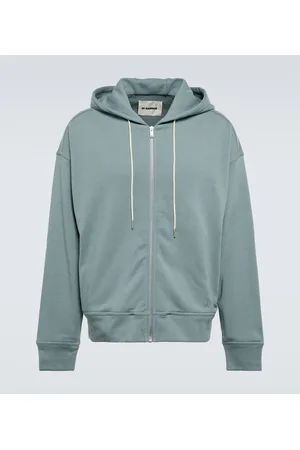 Cotton Jersey Hoodie in Green - Jil Sander