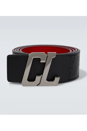 CL Logo - Belt - Perforated calf leather Loubinthesky - Black