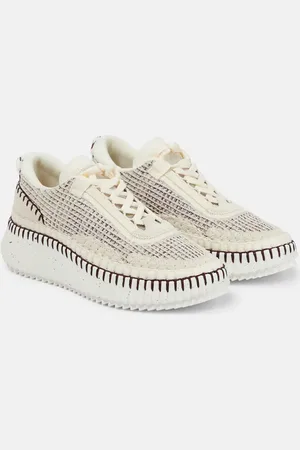 Chloé Beige Lauren Sneakers In 90u White - Brown 1 | ModeSens