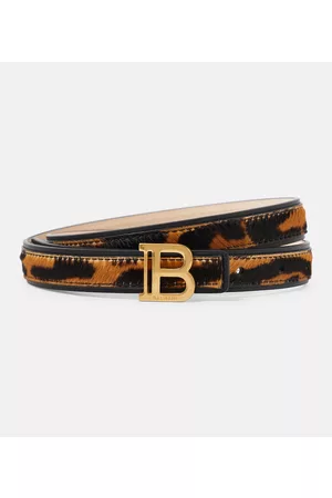 Balmain B-Belt leopard-print calf hair belt