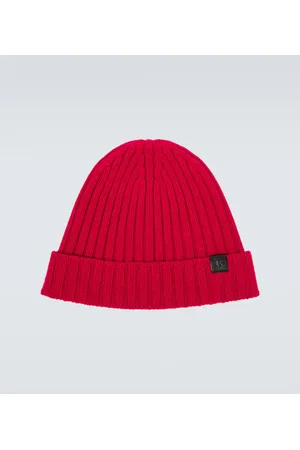 men Prada geometric intarsia beanie