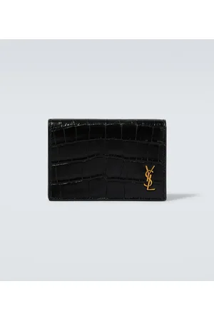 Portadoll Leather Money Clip Wallet in Black - Saint Laurent