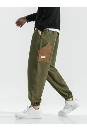 Floerns Men's Loose Fit Corduroy Elastic Waist Slant Pocket Straight Leg  Pants Navy Blue XS at Amazon Men's Clothing store