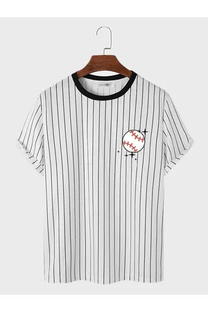 Ladies Oversized T Shirt Varsity NewYork 98 Brooklyn Stripe T-Shirt  Baseball Top