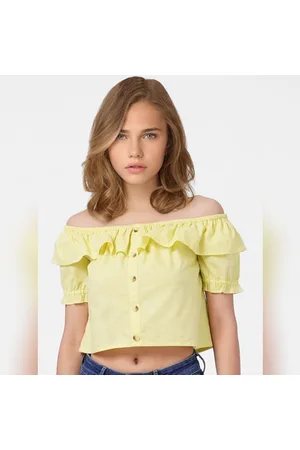 Fashion Ladies Long Sleeve One Shoulder Crop Top Body Shaper Sexy Solid  Color Puff Sleeve Shirt at Rs 4536.83/piece, Off Shoulder Top