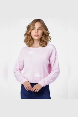 Pink Structured Knit Pullover