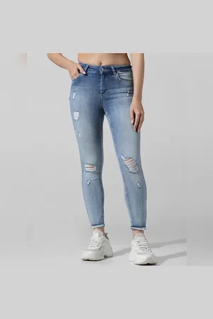 UNIQUE Light Blue Mid Rise Wide Leg Jeans