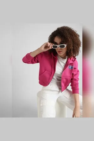 ONLY Pink Zip-Up Hooded Sweatshirt