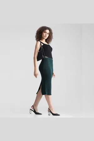 ONLY Green Ribbed Co-ord Set Skirt