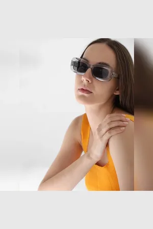 ONLY Grey Clear Rectangular Sunglasses