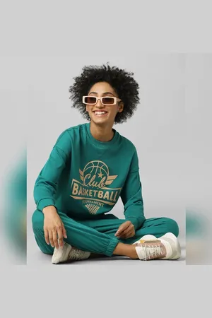 ONLY Green Typographic Print Co-ord Sweatshirt