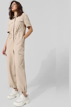 ONLY Beige Cargo Jumpsuit